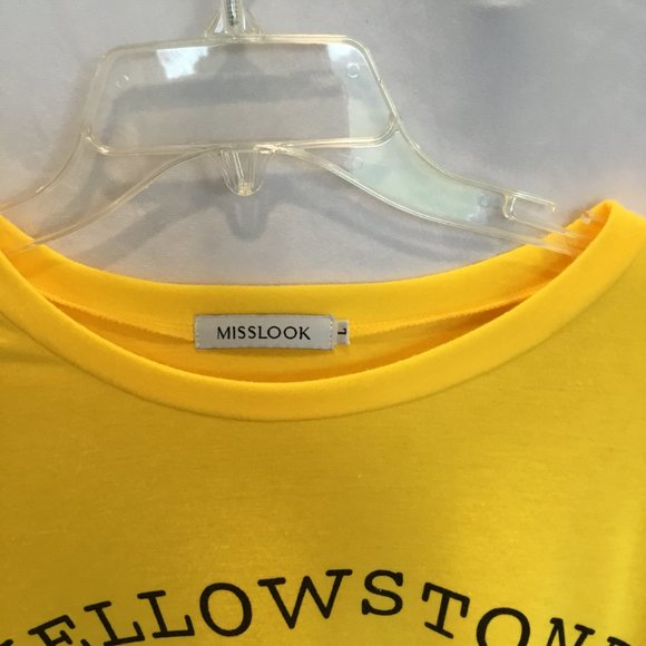 Mislook Unisex Yellowstone Dutton Ranch Brand Logo Tee Yellow Size Men's Large - Picture 5 of 10